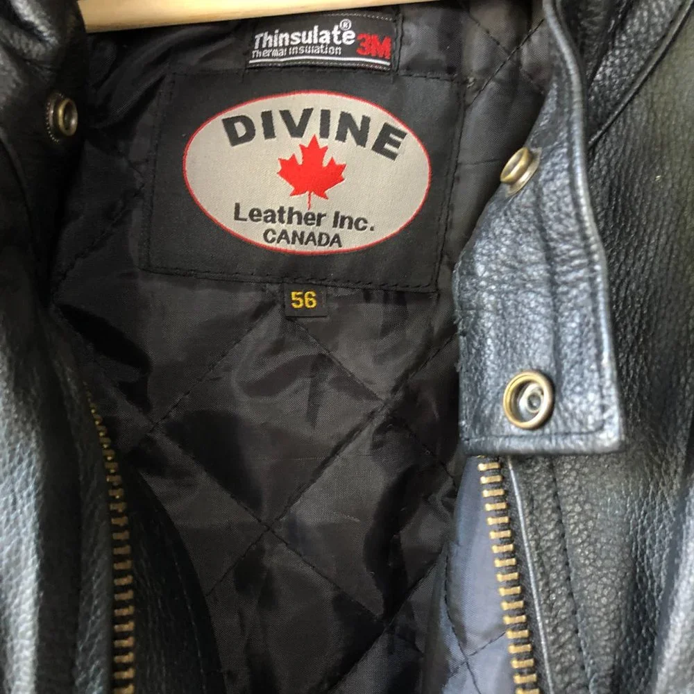 Heavy Leather Motorcycle Riding Jacket - Picture 2 of 2